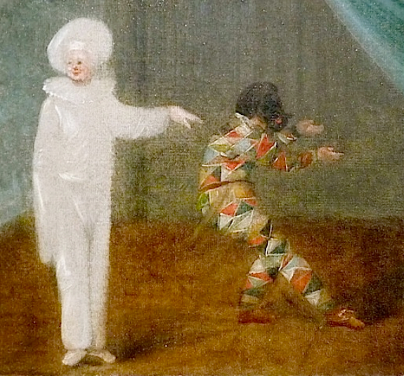 Pierrot et Arlequin devant le buste de Marie-Antoinette Tzolzo61