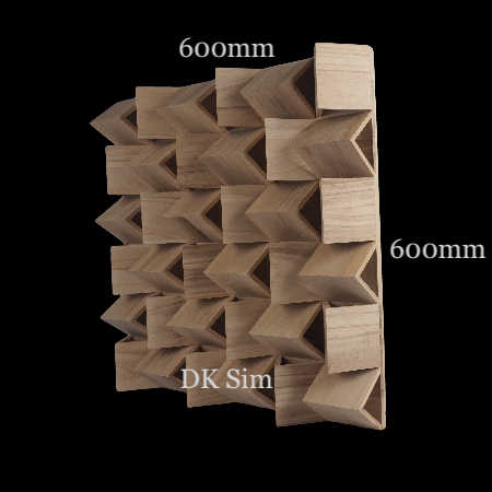 Full Frequency Wood Acoustic Diffuser FRATAL PYRAMID 36 (NEW) Fratal13