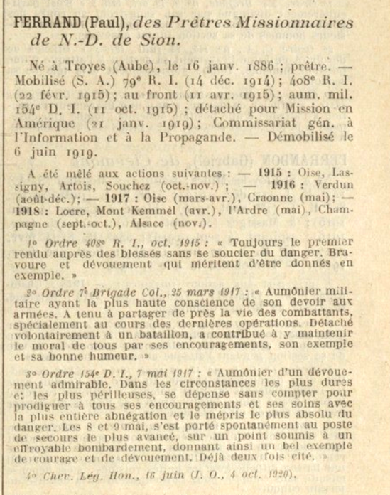 Les aumôniers militaires français - Page 2 Ferand11