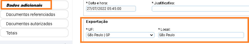 Rejeição 356: Informar o local de saída do Pais somente no caso da exportação Sem_tz15