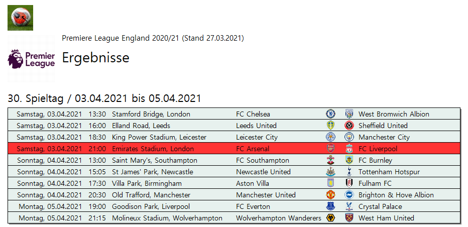 30. Spieltag der Premier League 2020/21 - 03.04. 2021 21:00 FC Arsenal - FC Liverpool - Seite 2 616