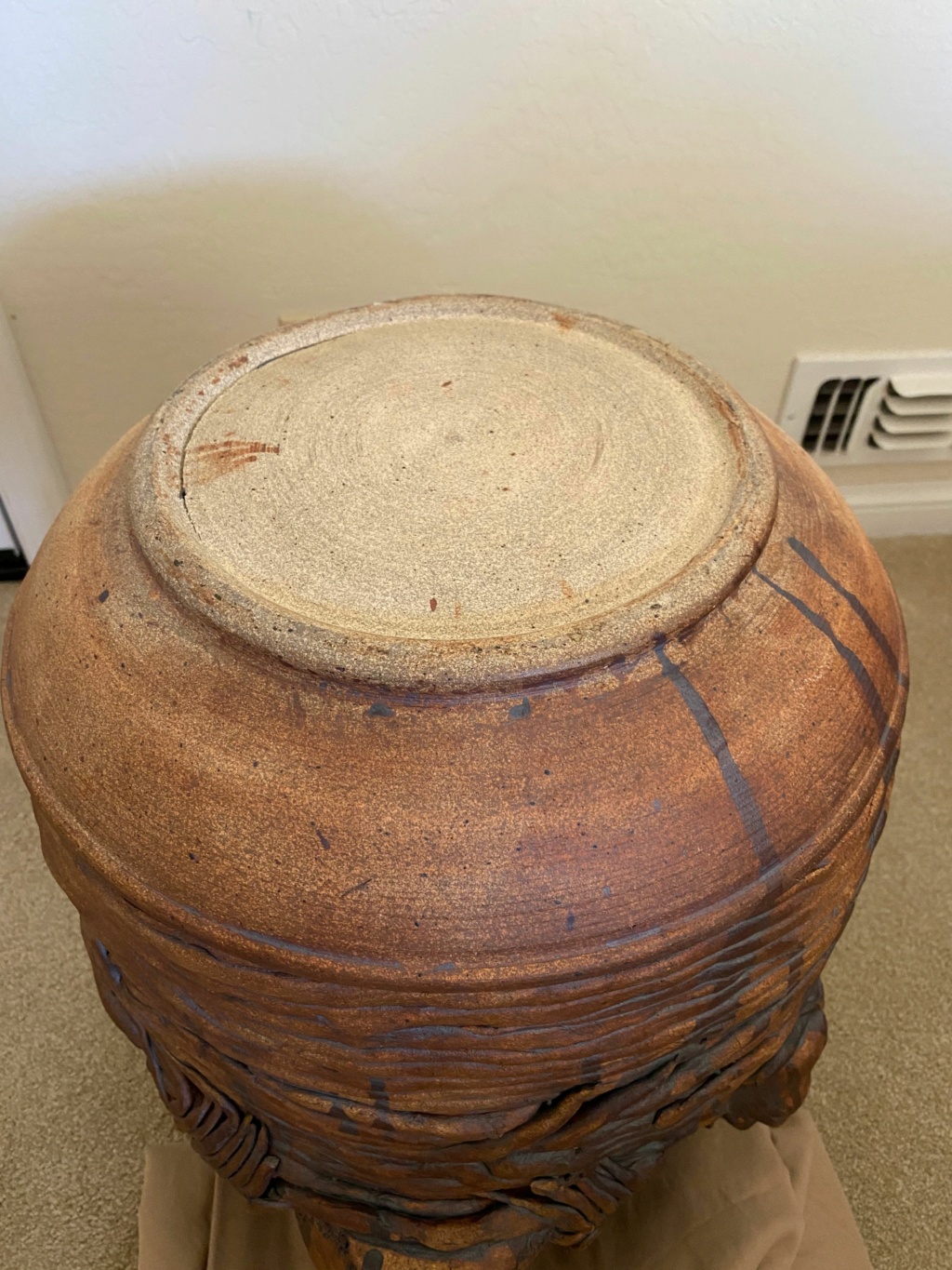 Grandma's African coin pot (large, hand coiled, six unique faces) Many_f14
