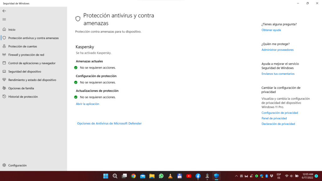 Windows 11 y A.V.(Solucionado) Protec10