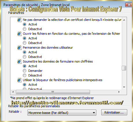 Scripts : Configurer WINDOWS Vista & Internet Explorer 7 Script21
