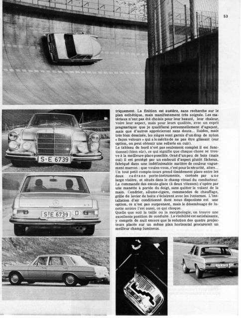 Reportage de la revue"VIRAGE auto" de 1970 300sel14