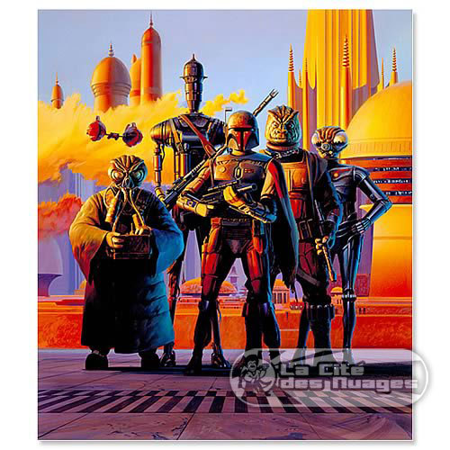  Star Wars Scourge of the Galaxy Bounty Hunter Paper Giclee 195 e Amswot10