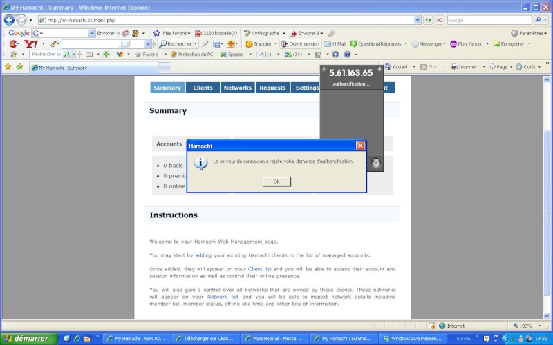Si vous beugué en reinstallant hamachi 2 Mxa10