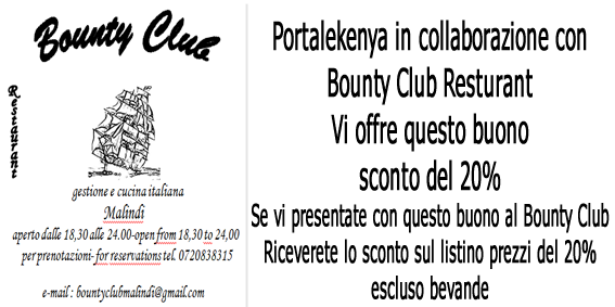 Kenya - Bounty Club Ristorante a Malindi Buonos11