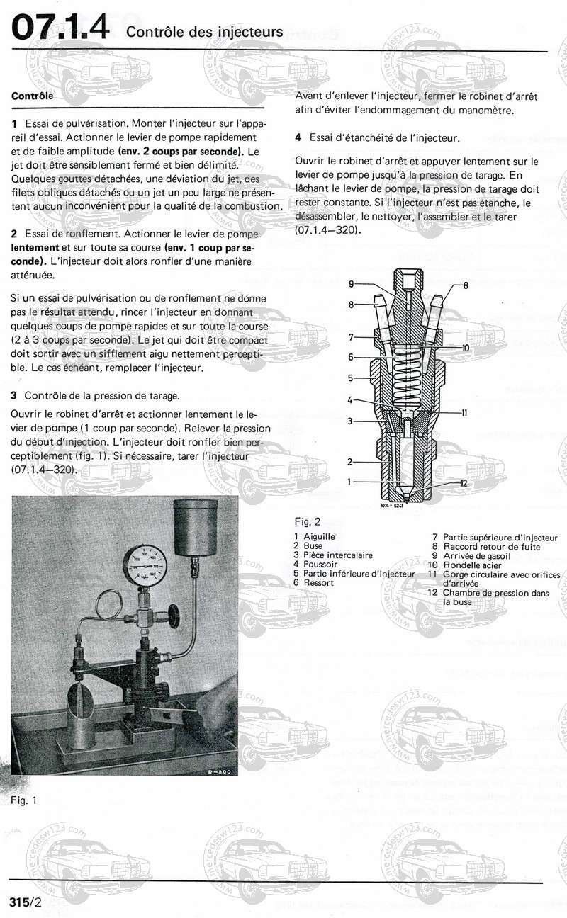 w123 : 07.1 - OM 615 - 616 - 617 - Injecteurs - Contrôle Img99010