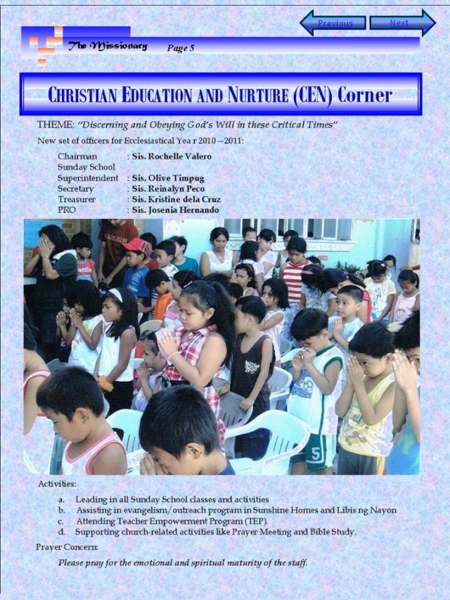 The Missionary (UCCP-Kawit's Newsletter 2011) Slide510
