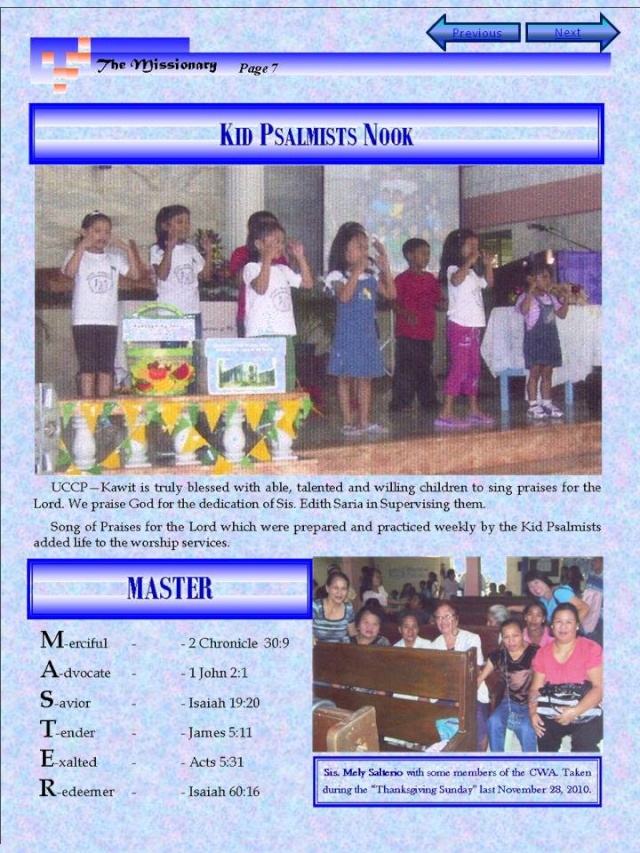 The Missionary (UCCP-Kawit's Newsletter 2011) Slide710