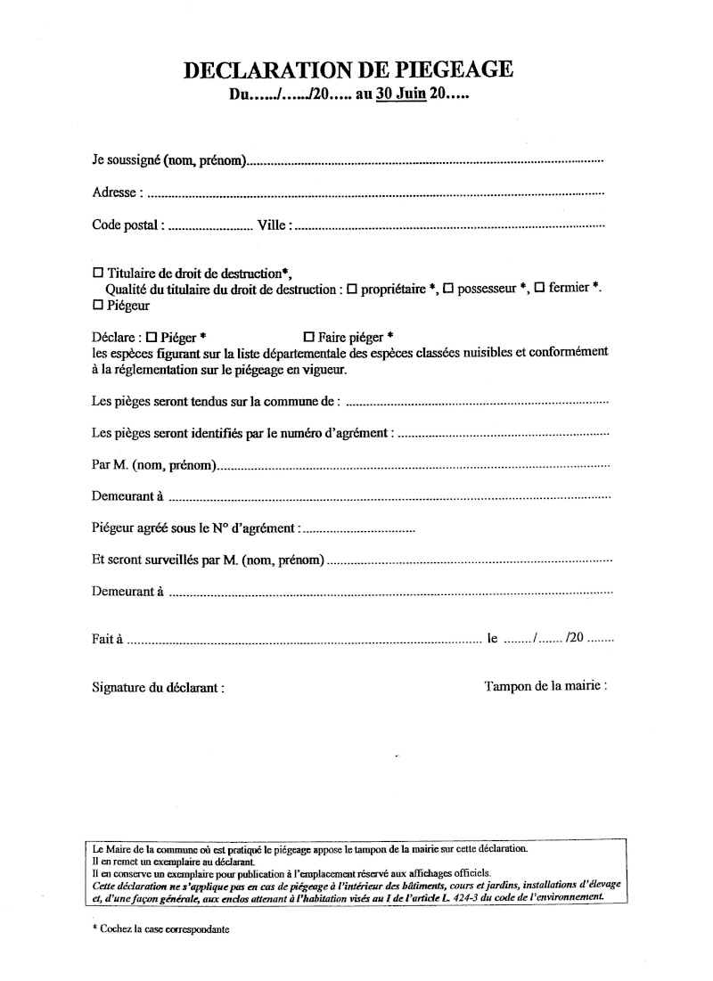 Documents de déclaration annuelle de piégeage Img02611