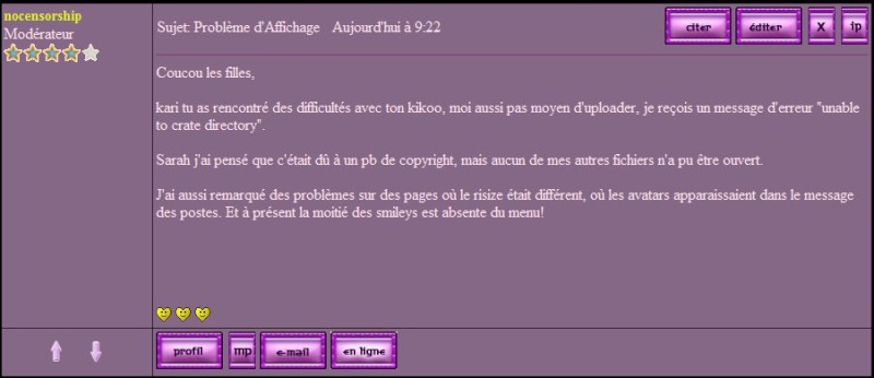 smileys, avatars et bannières ne s'affichent plus sur mon forum... Modo10