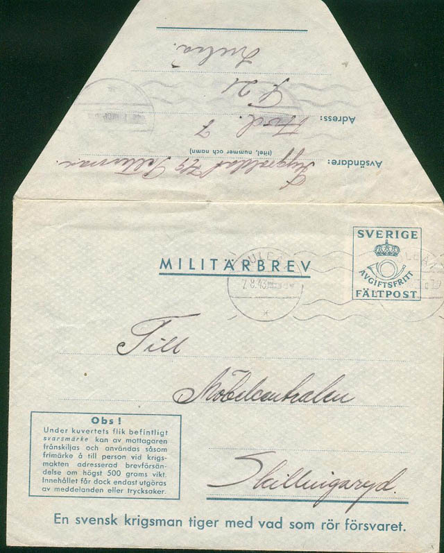 courrier franchise militaire suède Suade_11