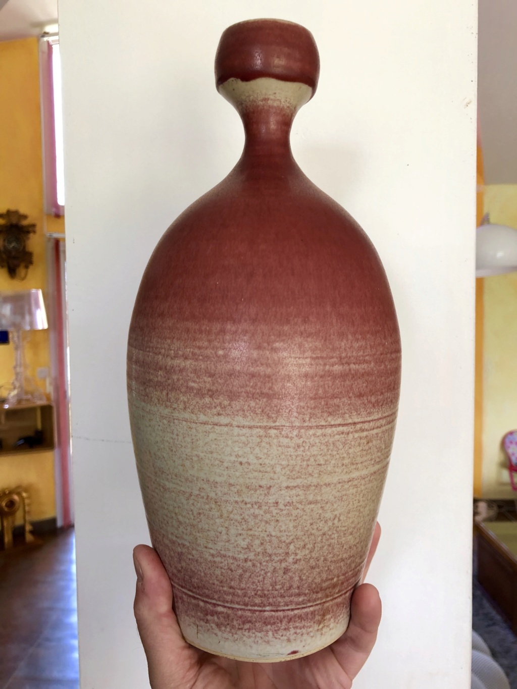 Grand vase céramique année 60 signature tampon/cachet à identifier C112a010
