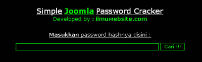 Konsep sederhana Joomla Password Cracker 413