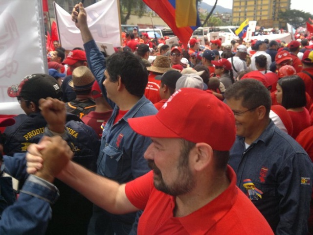 Marcha el 1ero de Mayo del Presidente Trabajador de Sidor Carlos D´Oliveira, El Presidente de Sutiss y los Trabajadores  0710