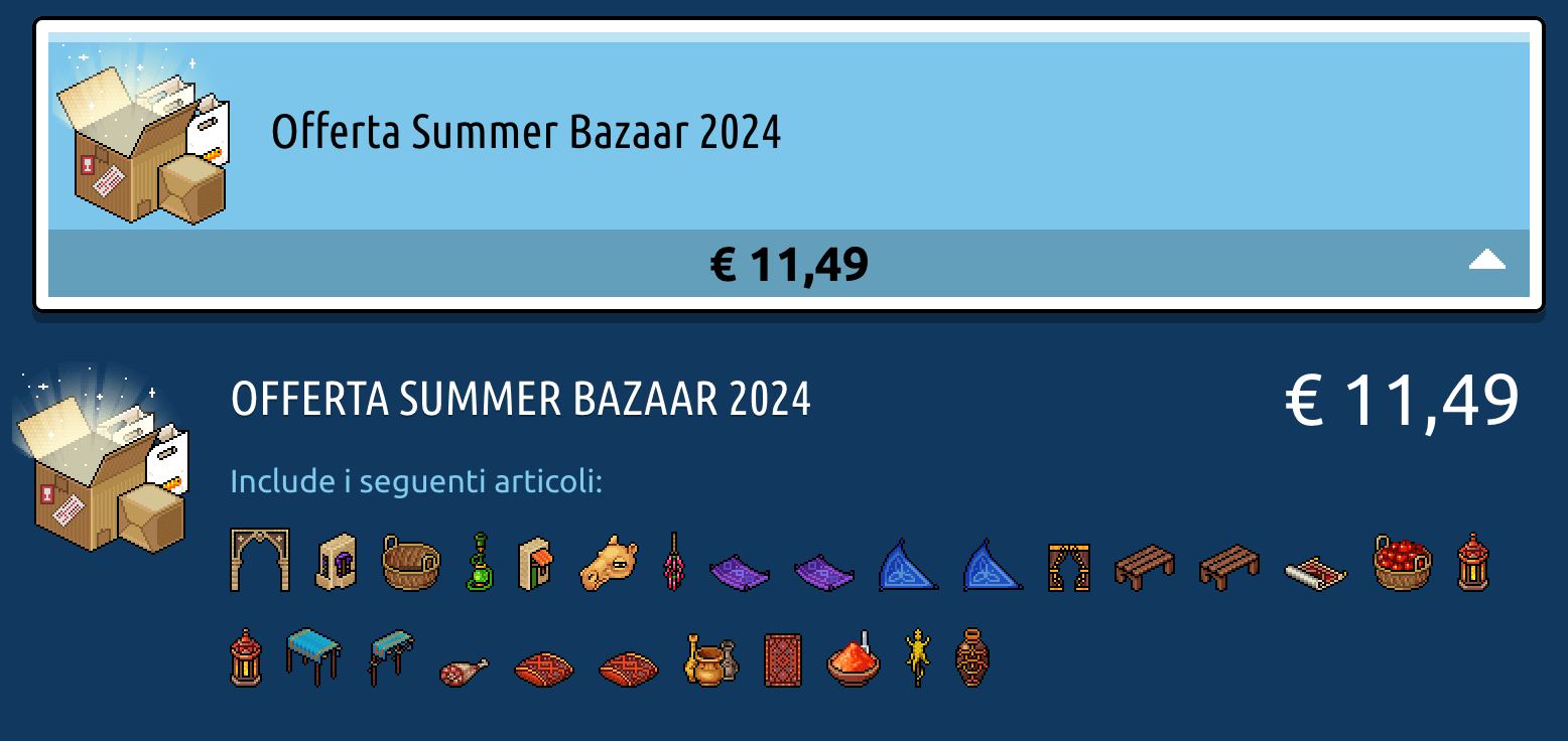 Offerta 20% di sconto Summer Bazaar nello shop web Scree190
