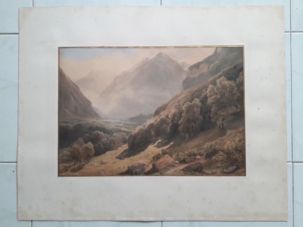 Une aquarelle de la vallée de Meiringen 1845 élève de Calame 20210219