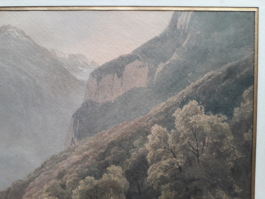 Une aquarelle de la vallée de Meiringen 1845 élève de Calame 20210221