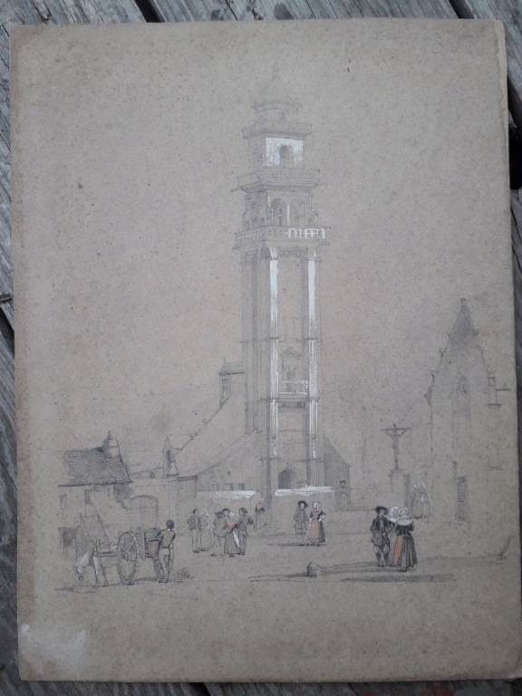 Un dessin de l'Eglise Saint Thomas à Landerneau 20210510