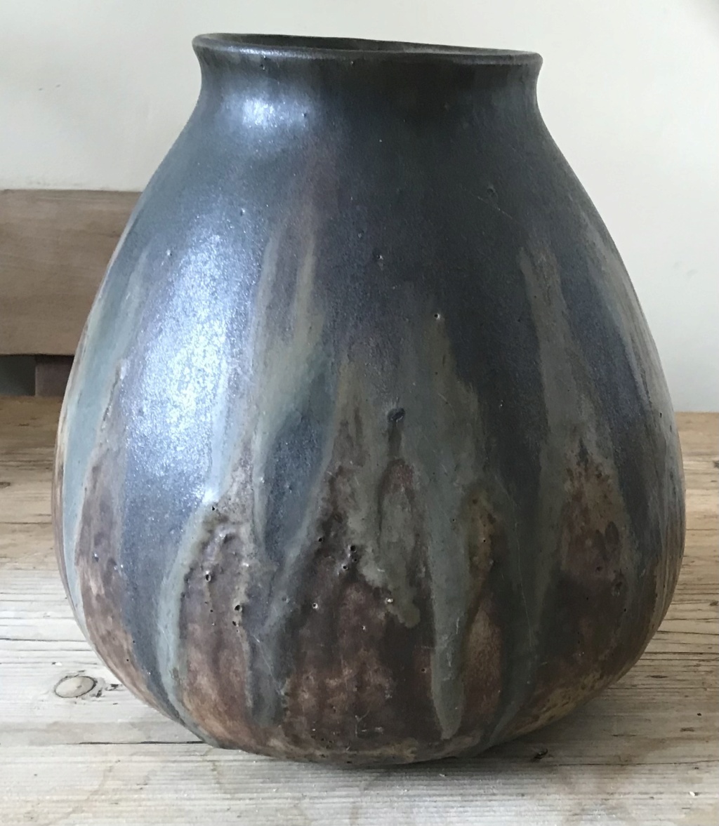 Help with identification of Continental studio pottery large vase 8.5in 43f89810