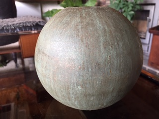 Round Studio Pottery Vase with Copper Glaze - Unclear Mark - Not Hopeful! Img_4510