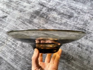 Smoked Glass Flat Bowl - Whitefriars Or Scandinavian?? Img_7712