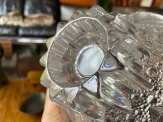Clear Glass Bowl With Leaf Decor - Czech? Scandinavian? Img_8817