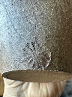 Unusual studio pottery jug with wheel mark Img_8827