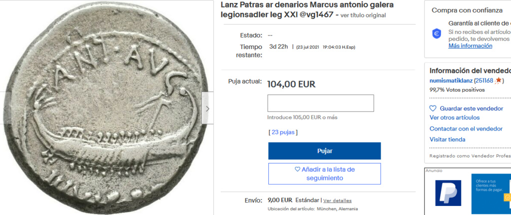 Numismatik Lanz y sus denario de Osca, Augusto, Marco Antonio... Lanz10