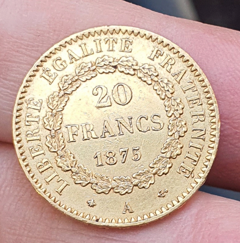 Monedas Isabel II y 20 francos 1875 20220722