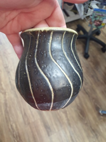 Stripey vase or bowl, IS mark  20230819