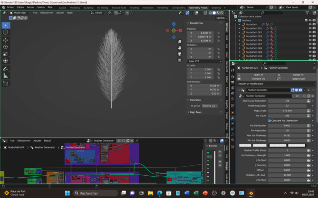 besoin d'aide pour l'add-on Procedual Feathers Geometry Nodes for Blender 3.1 01-cap11