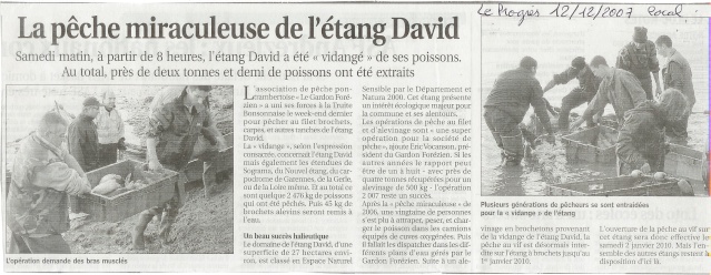 Vidange de l'étang David - Le Progrès local - 12-12-2007 Prog12