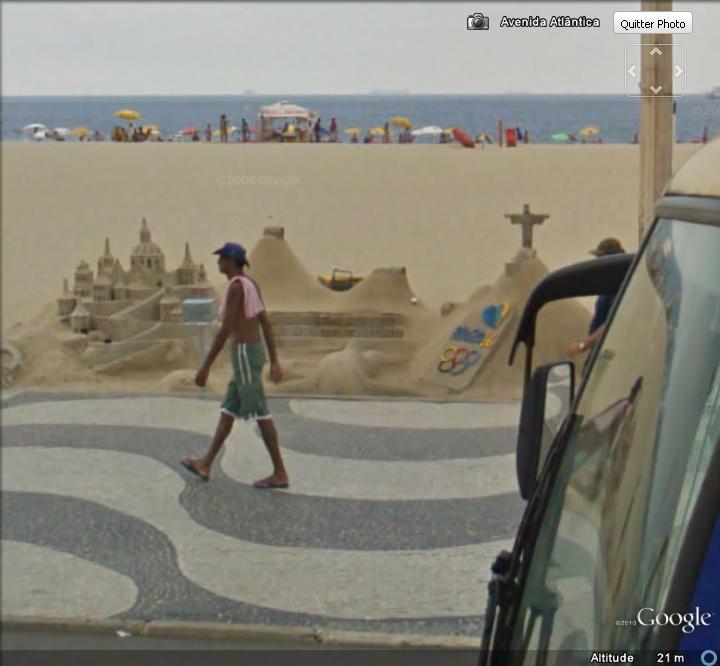 STREET VIEW : château de sable, Rio, Brésil Chatea10
