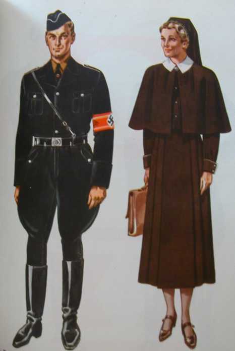 uniformes nazis en dibujo para hombre y mujer Ob310