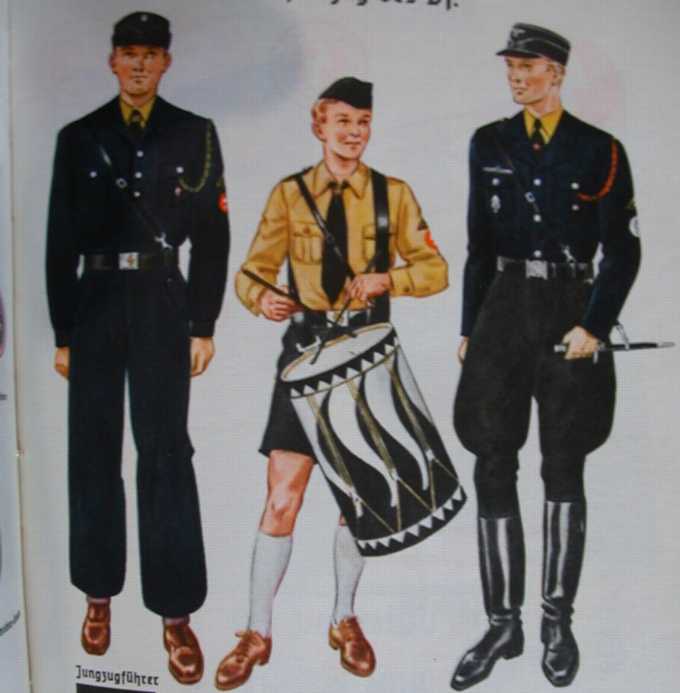 uniformes nazis en dibujo para hombre y mujer Ob910