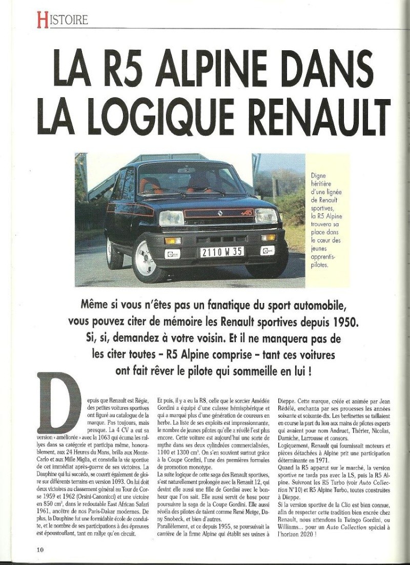 Pour les amoureux de la R5 ALPINE Dossie23