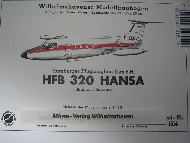 HFB 320 "Hansa- Jet" vom WHV in 1:72  FERTIG Ha0310