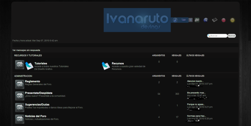 Barra de Argumentos,Temas,Ultimos mensajes Desordenada y sobreescrita Foro10