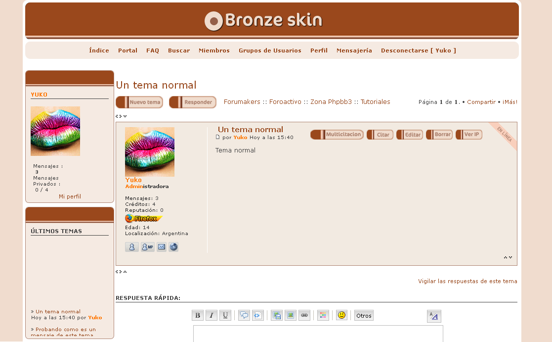 [Phpbb3] Bronze skin + PSD del logo Temapr10