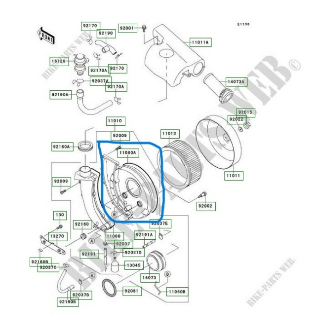 800 VN - support filtre air Filtre10