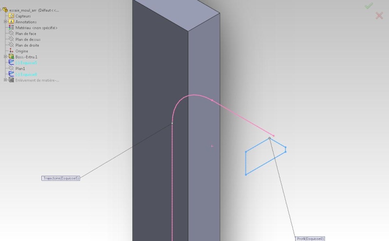 Moulure arrêtée avec Solidworks Prof_a10