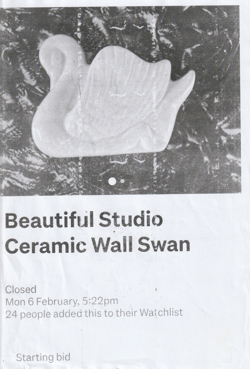 Studio Ceramics wall swan...  Img_2010