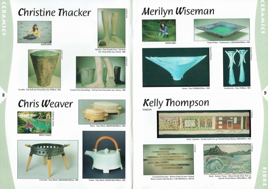 Images of Catherine Anselmi, Raewyn Atkinson, Christine Boswijk, Len Castle, Bronwynne Cornish, Moyra Ekkuittm Steve Fullmer, Gill Gane, Royce McGlashen, John Parker, Richard Parker, Rick Rudd, Christine Thacker, Chris Weaver, Merilyn Wiseman 1994 Potter14