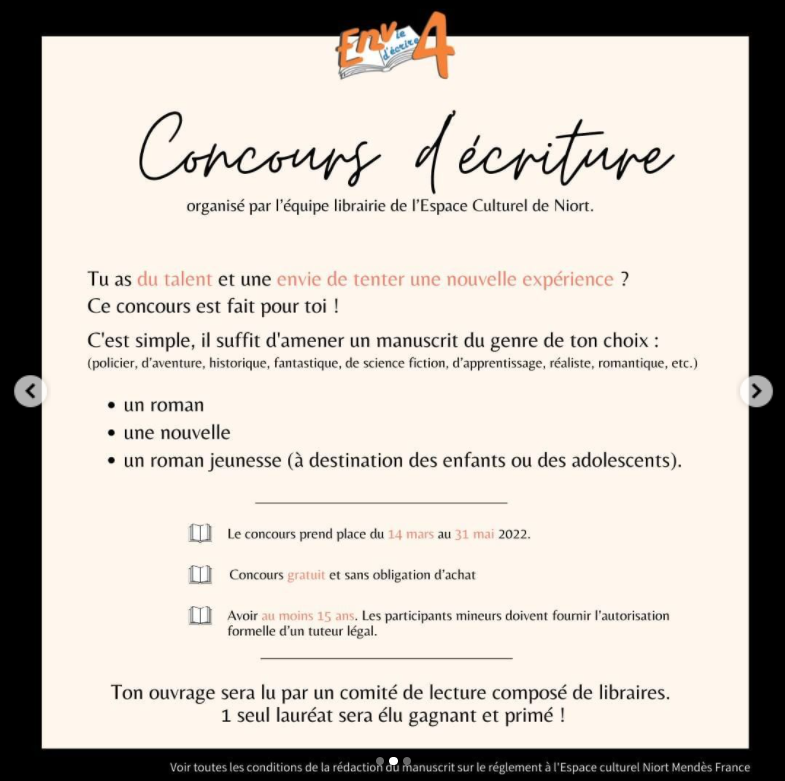 Concours d'écriture Espace Culturel Leclerc de Niort Mendès France Concou11