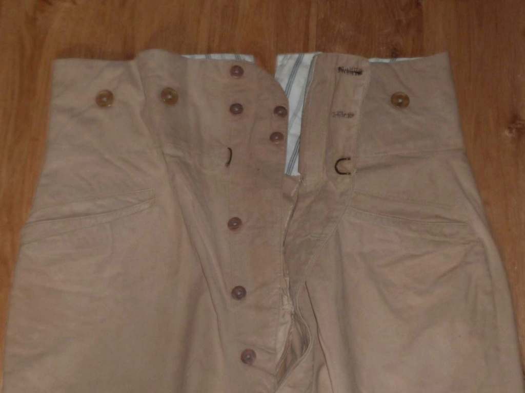 Pantalons toile beige et blanc des années 20/30 - PHILPENS -SEPT - 2 - Clôturée P1140141