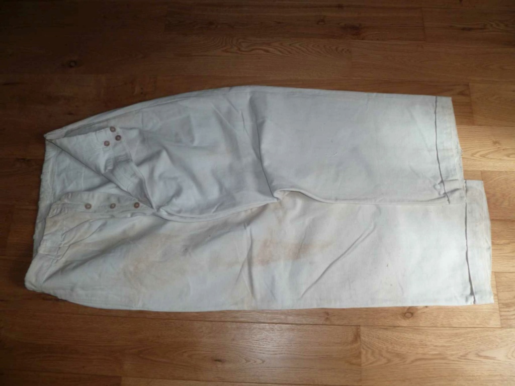 Pantalons toile beige et blanc des années 20/30 - PHILPENS -SEPT - 2 - Clôturée P1140144