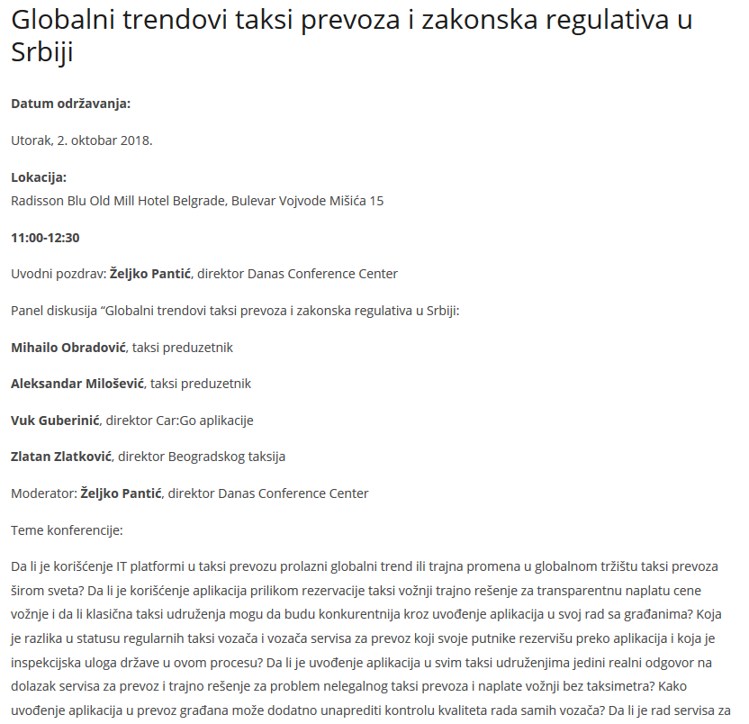 Globalni trendovi taksi prevoza i zakonska regulativa u Srbiji Screen11